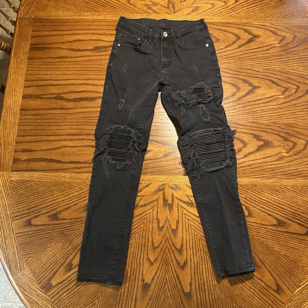 jeAns black ripped denim skinny size 28 women’s